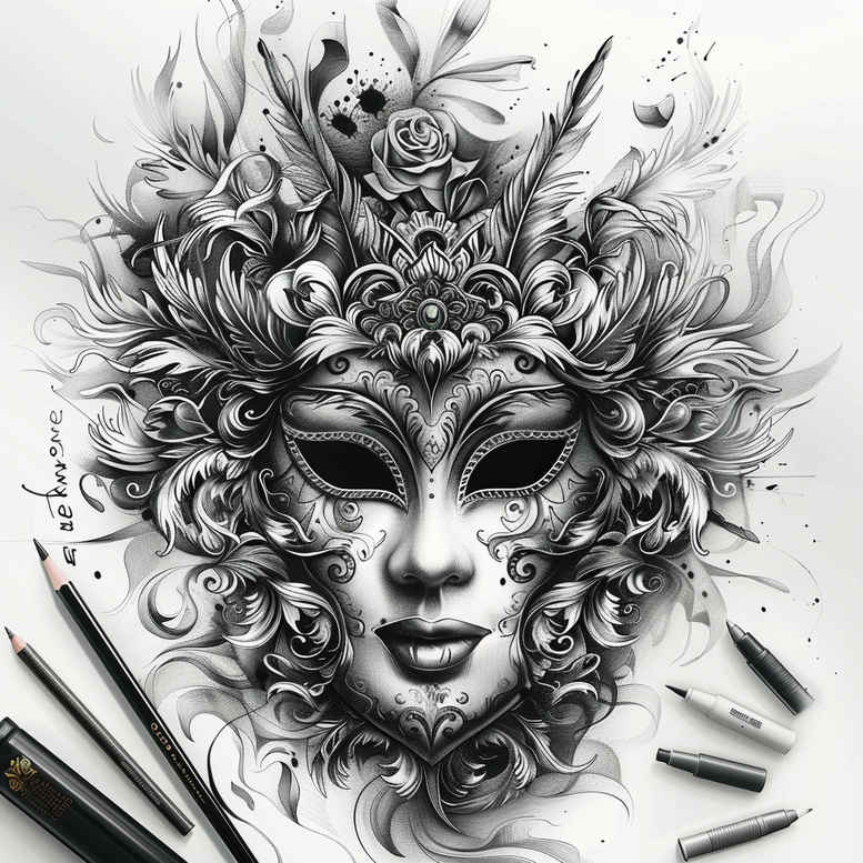 masks tattoo design ideas bold fierce for palm