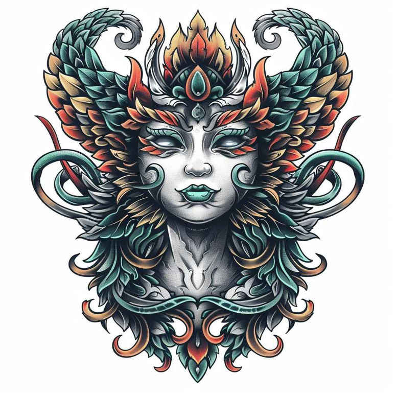 masks tattoo design ideas real-life shading haunting courage and power