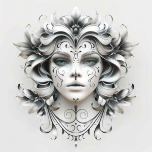 masks tattoo design ideas minimal haunting for upper chest
