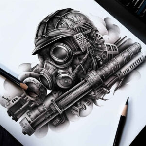 masks tattoo design ideas classic shading haunting symbol of determination