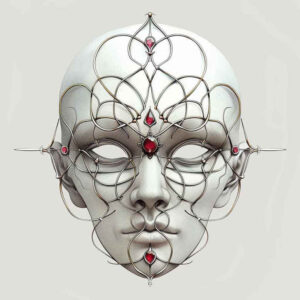 masks tattoo design ideas gentle shadow intricate patterns for lower leg