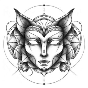 masks tattoo design ideas Realism natural contrast intricate patterns shows courage