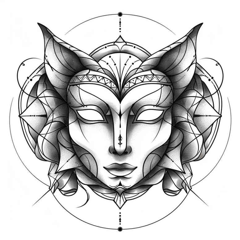 masks tattoo design ideas Realism natural contrast intricate patterns shows courage