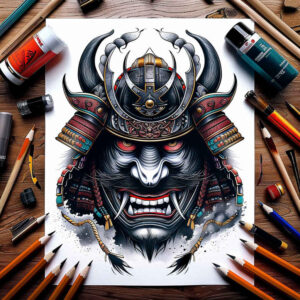 masks tattoo design ideas dreamlike intricate patterns stands for strength