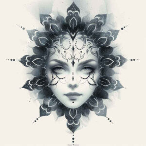 masks tattoo design ideas Realism soft focus intricate patterns symbolising courage