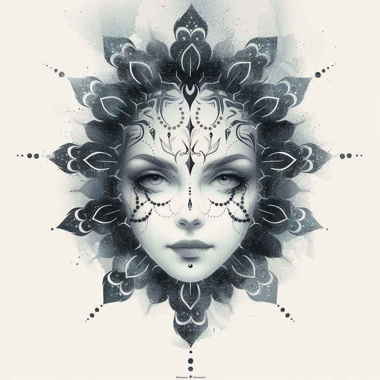 masks tattoo design ideas Realism soft focus intricate patterns symbolising courage
