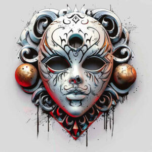 masks tattoo design ideas detailed linework mysterious stands for endurance