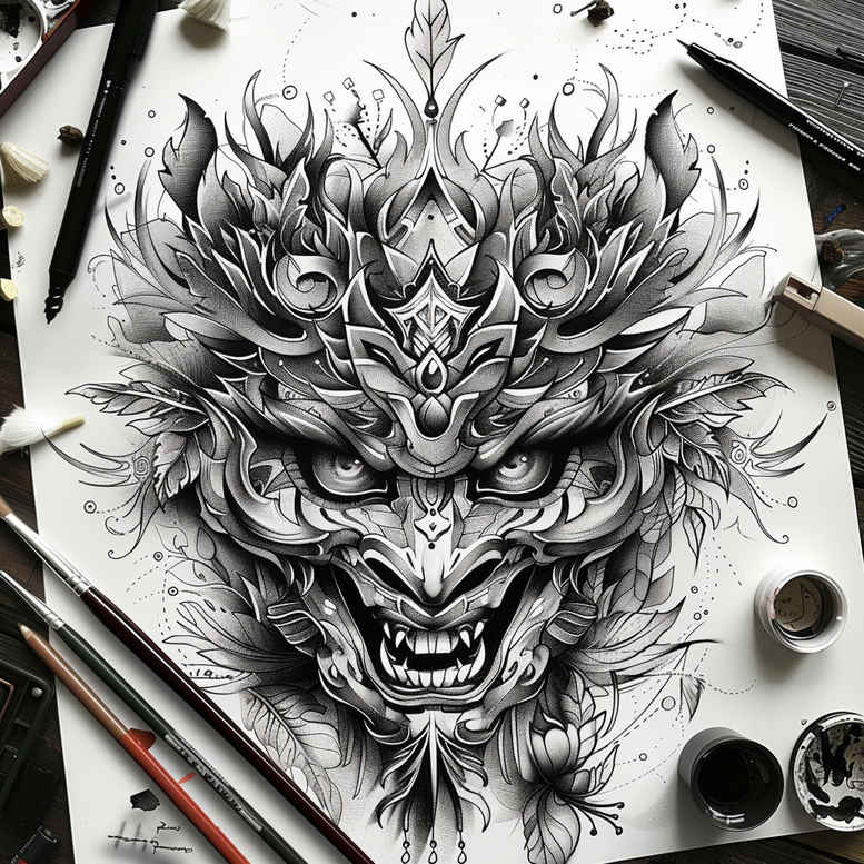masks tattoo design ideas bold texture mystical meaning resilience