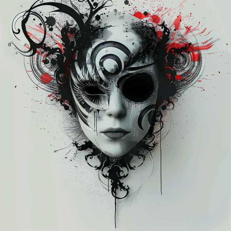 masks tattoo design ideas atmospheric mystical strength and power