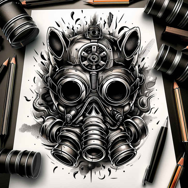 masks tattoo design ideas Realism skin texture mythical strength and power