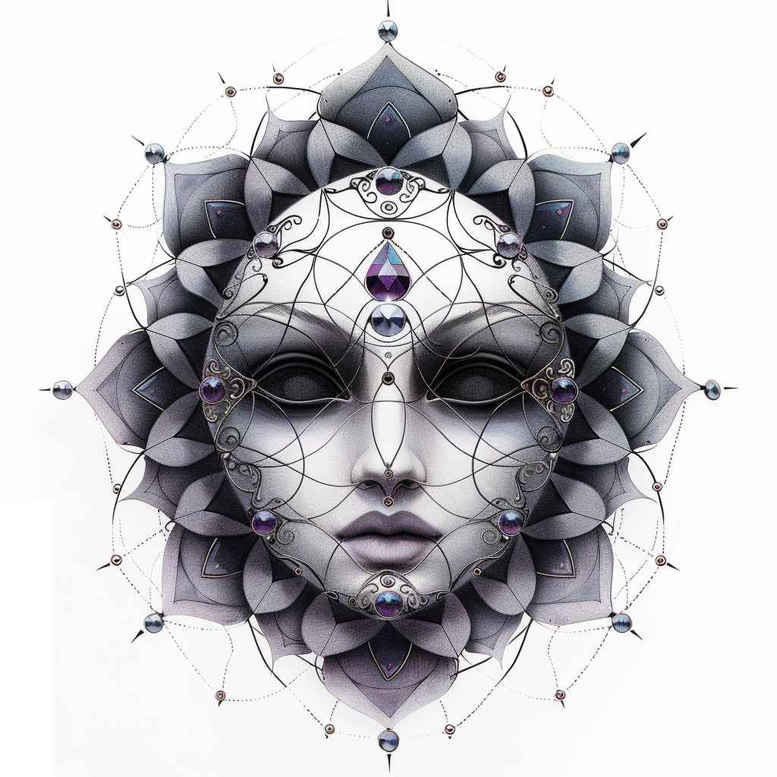 masks tattoo design ideas Realism realistic lighting ornamental for shoulder blade
