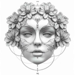masks tattoo design ideas enigmatic aura ornamental lines shows strength