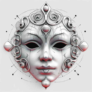 masks tattoo design ideas Surrealism mysterious ornamental shows determination