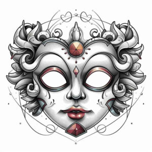 masks tattoo design ideas Surrealism shadow play protective for toe