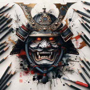 masks tattoo design ideas drawing ritualistic for back of neck
