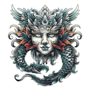 masks tattoo design ideas hyperrealistic shadow play for triceps