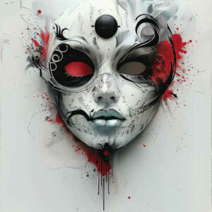 masks tattoo design ideas clean fill spiritual for lower chest