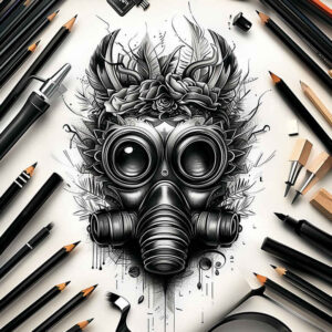 masks tattoo design ideas classic shading spiritual symbol of determination