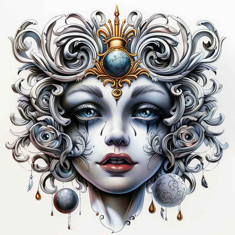 masks tattoo design ideas photo-realistic symbolic for heel