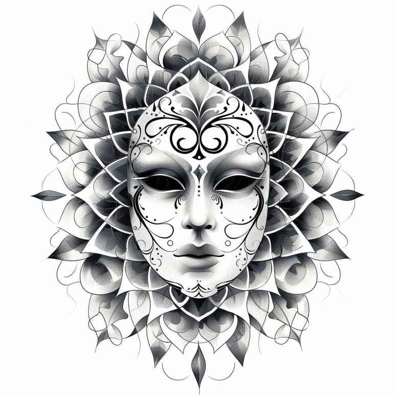 masks tattoo design ideas Realism realistic color symbolic for heel