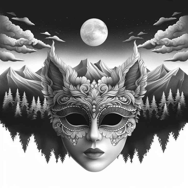 masks tattoo design ideas fluid motion textured represents determination