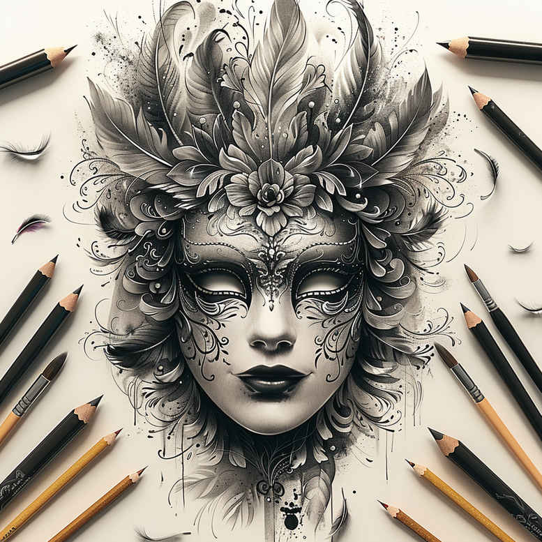 masks tattoo design ideas high-resolution textured stands for endurance