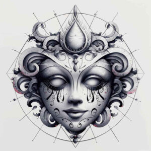 masks tattoo design ideas solid blacks theatrical design determination and power