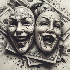 masks tattoo design ideas fine-line theatrical represents endurance