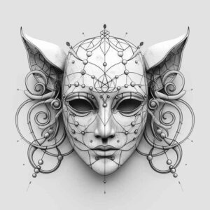 masks tattoo design ideas ultra-detailed theatrical represents endurance