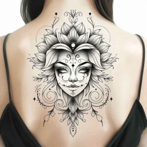 masks tattoo design ideas Surrealism mystical traditional perseverance and power