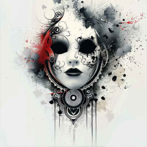 masks tattoo design ideas Realism dynamic shadows traditional represents endurance