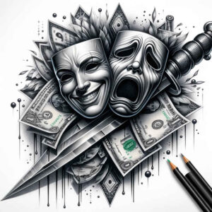 masks tattoo design ideas Neotraditional sharp edges tribal art for ribs