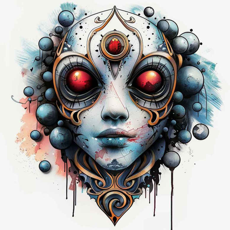 traditional-mask – tattoo design ideas free ai generated – realism-highlighted-contrast – for-fingers – Gallery: masks-inkby-ai