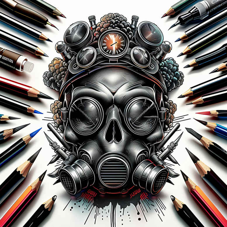 tribal-style-mask – tattoo design ideas free ai generated – surrealism-bizarre – for-shoulder-blade – Gallery: masks-inkby-ai