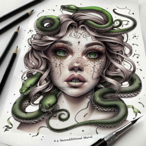 greek-legend-tattoo – tattoo design ideas free ai generated – demonic – for-knee – Gallery: medusa-inkby-ai