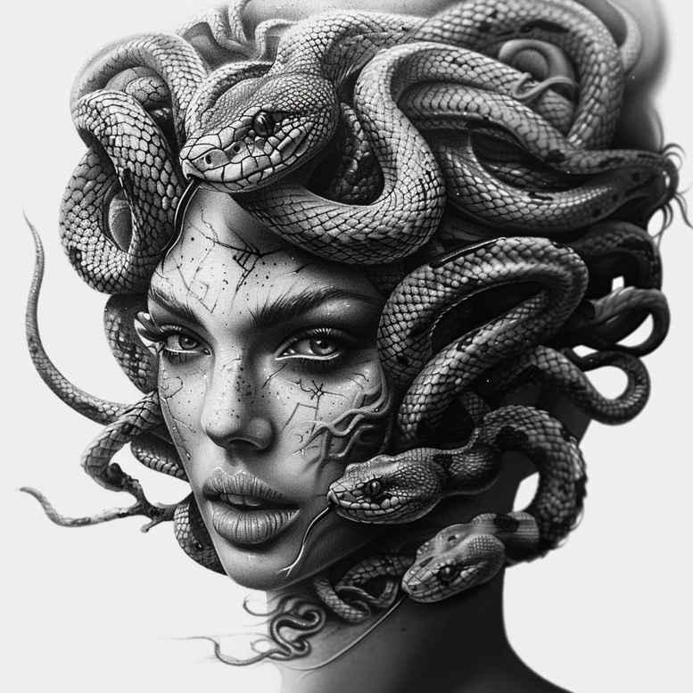 greek-mythology – tattoo design ideas free ai generated – grim – for-wrist-side – Gallery: medusa-inkby-ai