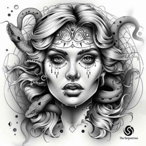 mythological-beast-realism-naturalistic-for-stomach – tattoo design ideas free ai generated – Gallery: medusa-inkby-ai