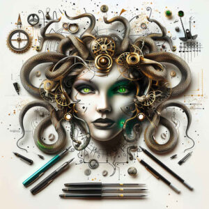 legendary-creature-tattoo – tattoo design ideas free ai generated – ancient-curse – for-shoulder-blade – Gallery: medusa-inkby-ai