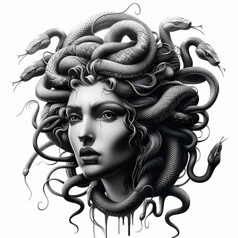 legendary-creature-tattoo – tattoo design ideas free ai generated – poison – for-back-of-neck – Gallery: medusa-inkby-ai