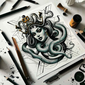 medusa-design-realism-emotional-depth-for-thigh – tattoo design ideas free ai generated – Gallery: medusa-inkby-ai