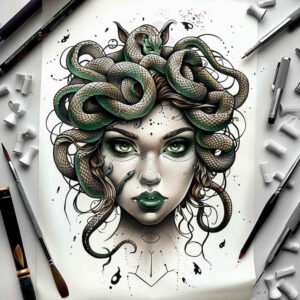medusa-curse – tattoo design ideas free ai generated – rotting – for-fingers – Gallery: medusa-inkby-ai
