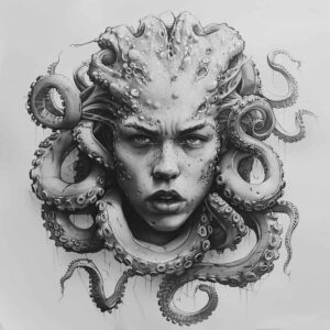 legendary-monster-surrealism-fantastical-elements-for-side – tattoo design ideas free ai generated – Gallery: medusa-inkby-ai