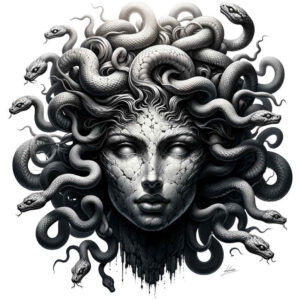 medusa-design – tattoo design ideas free ai generated – ghastly – for-side-torso – Gallery: medusa-inkby-ai