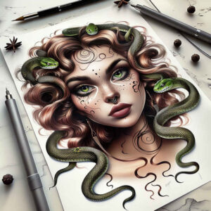 medusa-design – tattoo design ideas free ai generated – supernatural – for-chest – Gallery: medusa-inkby-ai