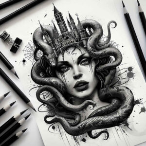 legendary-creature-tattoo-neotraditional-layered-color-for-fingers – tattoo design ideas free ai generated – Gallery: medusa-inkby-ai