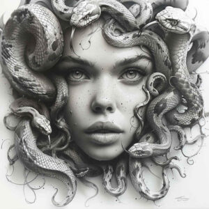 legendary-monster-surrealism-phantom-shadows-for-lower-leg – tattoo design ideas free ai generated – Gallery: medusa-inkby-ai