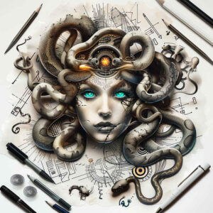medusa-stare – tattoo design ideas free ai generated – decaying – for-forearm – Gallery: medusa-inkby-ai