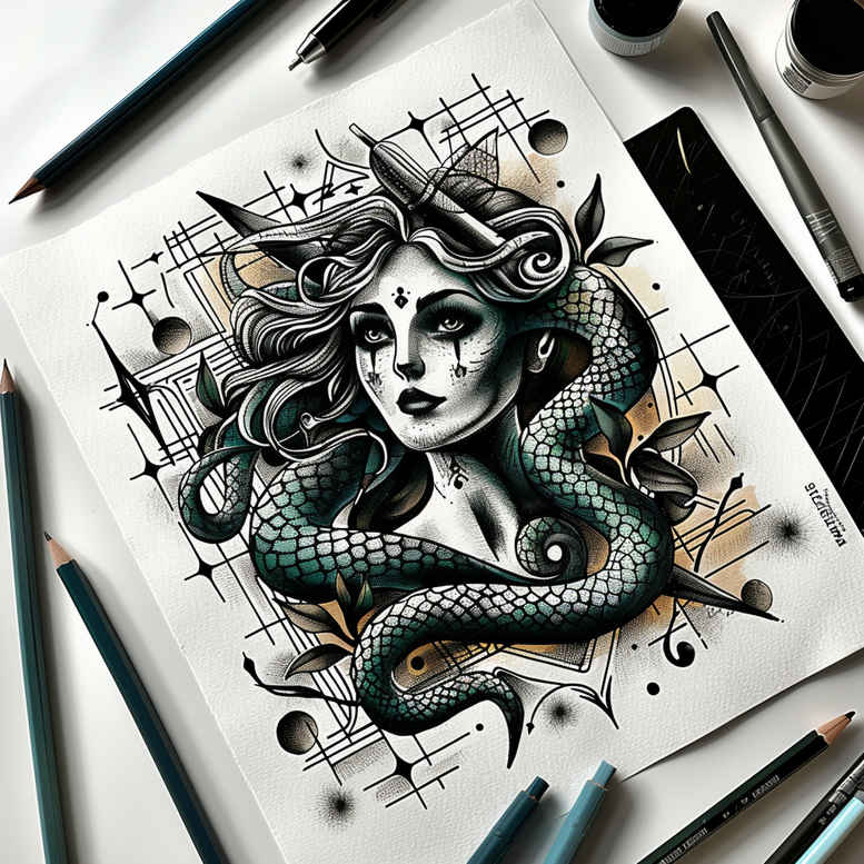 medusa-tattoo-design – tattoo design ideas free ai generated – mutant – for-biceps – Gallery: medusa-inkby-ai