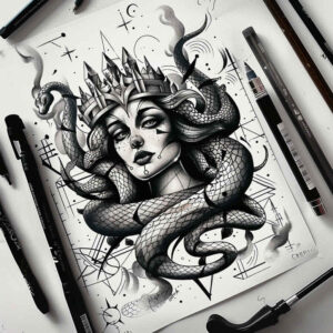 mythic-figure-tattoo-surrealism-hyperreal-for-full-back – tattoo design ideas free ai generated – Gallery: medusa-inkby-ai