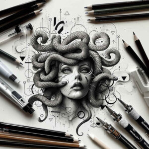 mythical-creature-tattoo-for-men-surrealism-mystical-for-collarbone – tattoo design ideas free ai generated – Gallery: medusa-inkby-ai